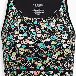 Torrid neon skull sports bra